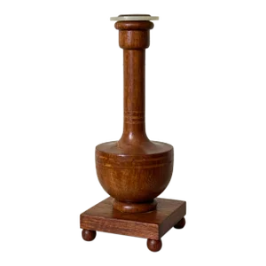 1930s Classical Urn Form Wooden Candlestick Holder