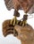 Auburn American Harrier Hawk & Gloved Handler 2003 – Carved Wooden Sculpture Signed Bradford King For Sale - Image 8 of 16