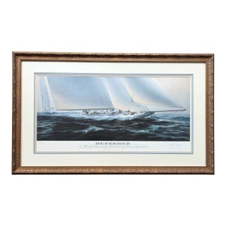 John Mecray “Defender” Framed, Numbered & Signed Large Lithograph Print For Sale