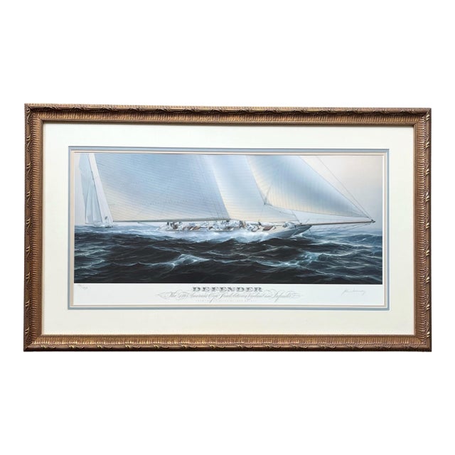 John Mecray “Defender” Framed, Numbered & Signed Large Lithograph Print For Sale