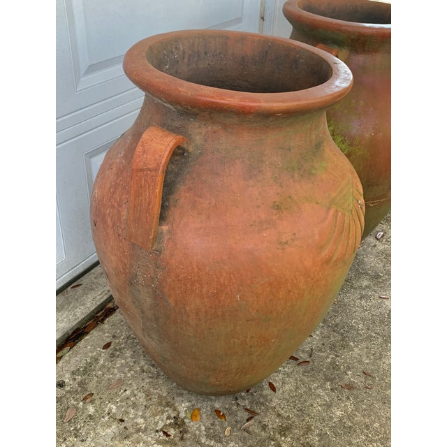 Vintage Monumental TerraCotta Pottery UrnsPair Chairish