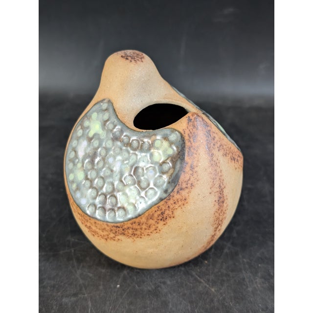 Mid-Century Modern Mid-Century Modern Danish Studio Pottery Bud Vase of Bird, Glaze For Sale - Image 3 of 7