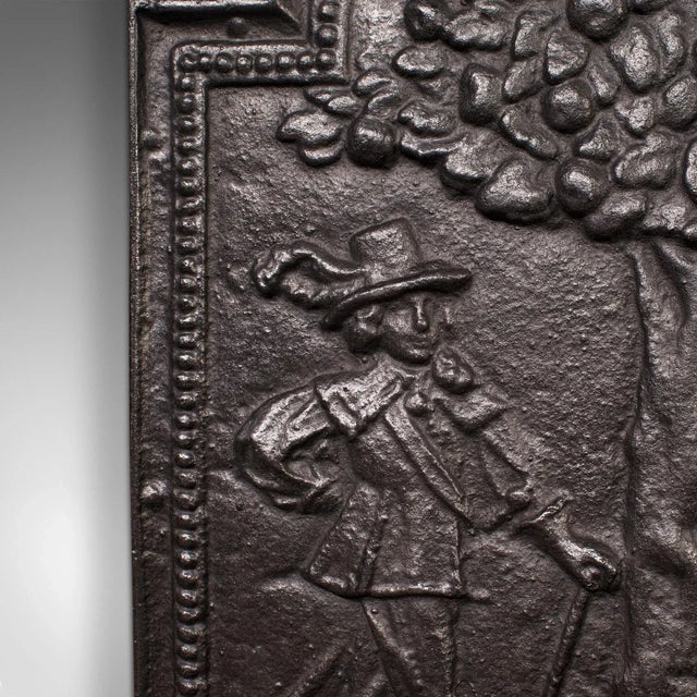 Metal 1900s Antique Victorian English Decorative Fire Back For Sale - Image 7 of 9