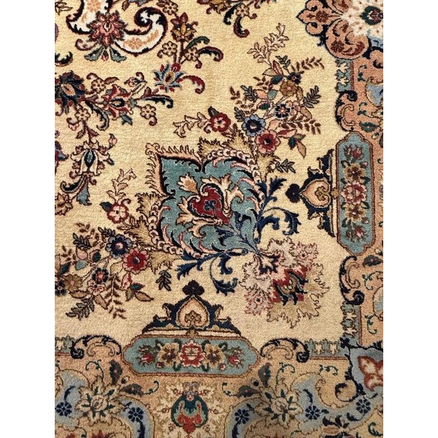 Textile Hand-Knotted Tabriz Rug with Floral Medallion For Sale - Image 7 of 12