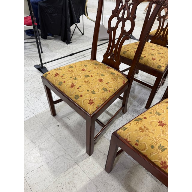 Maitland - Smith 1960s Set of 6 Maitland Smith Hickory Chair Chippendale Mahogany Dining Chairs For Sale - Image 4 of 12