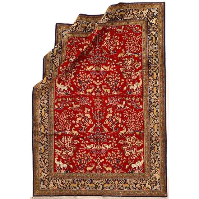 Hand-knotted Qom Oriental rug | Knot density: (approx. 340.000 / m²) | Material: Wool & silk | Size: 330 x 230 cm |...