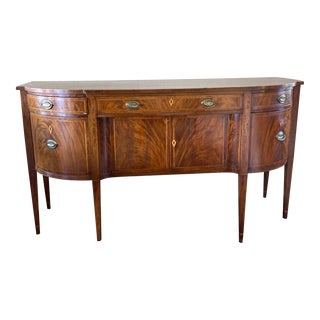 Late 18th Century Antique Hepplewhite Mahogany Bow-Front Sideboard For Sale