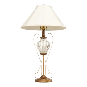 Waterford Cut Crystal Table Lamp with Silk Shade