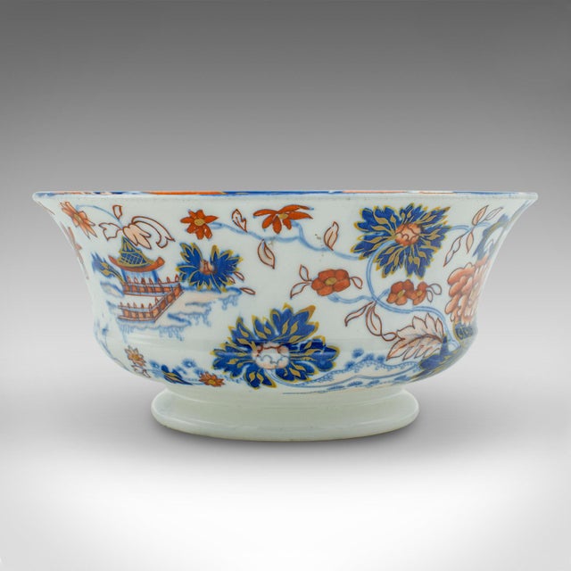 This is an antique finger bowl. An English, decorative ceramic serving dish, dating to the late Victorian period, circa...