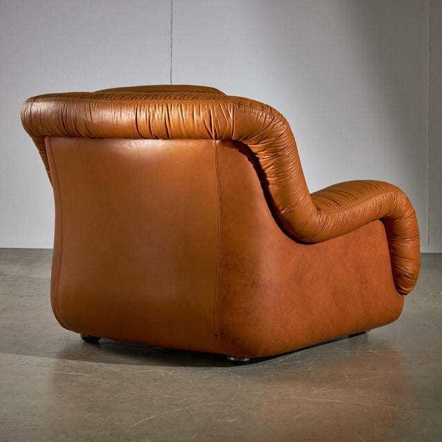 Brown Leather Sofa and Lounge Chairs, 1970s, Set of 3 For Sale - Image 10 of 18