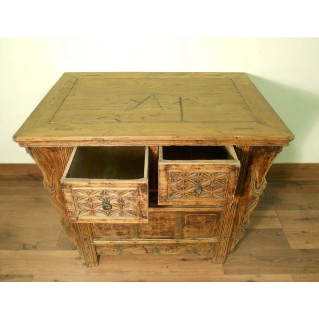 This Chinese antique altar cabinet is also known as the "Butterfly Cabinet" in China. The style of the cabinet has a great...