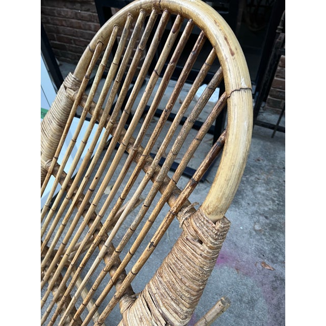1970s Franco Albini Style Rocking Chair and Matching Stool For Sale - Image 4 of 8