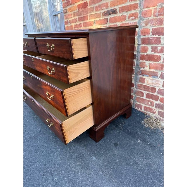 Late 20th Century Henkel Harris George III Mahogany Chest of Drawers For Sale - Image 16 of 17