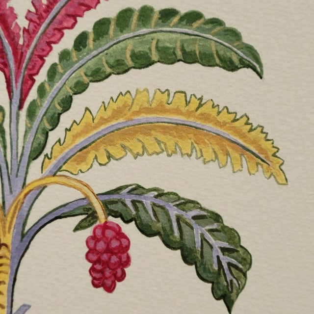 Acrylic paintings on 100% arches archival watercolor paper. 300 lb weight. a botanical effect with a whimsical multi...