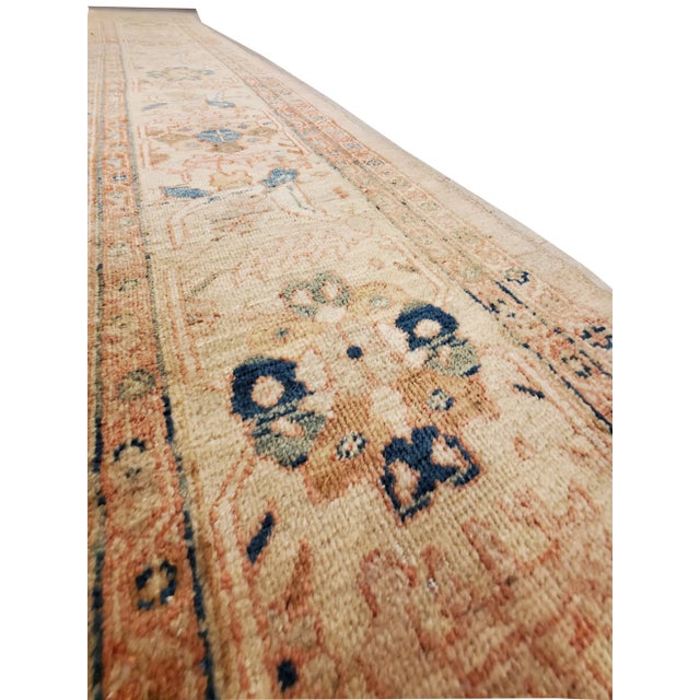 Late 19th Century Antique Persian Sultanabad Carpet, Wool Ivory, Lt Blue Oriental Rug Hand Knotted For Sale - Image 5 of 13