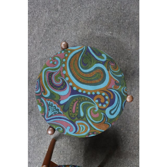 Jack Larsen Style Tripod & Paisley Footstool/Pair For Sale - Image 9 of 9