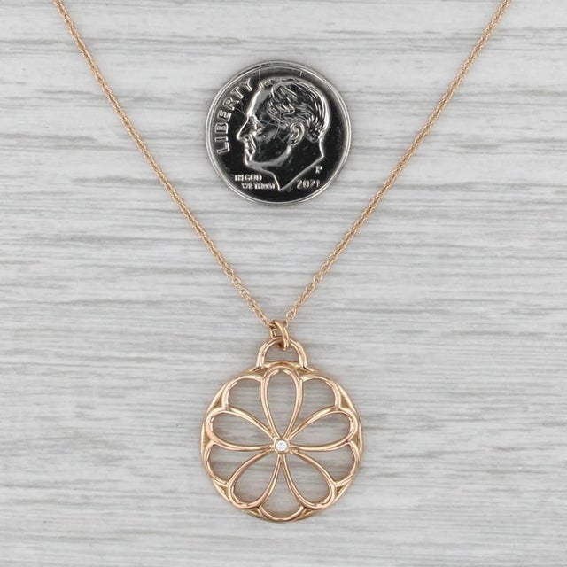 Tiffany Garden Flower Diamond Pendant Necklace W/ Box 18k Yellow Gold 16" For Sale - Image 9 of 9