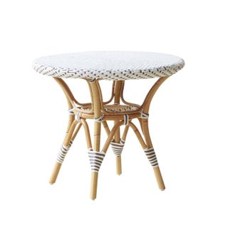 Danielle White & Cappucino Dots Side Table For Sale