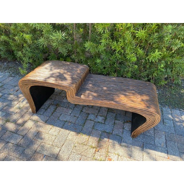 Unique large scaled bamboo coffee table with undulated irregular shape. Artistically hand made. Piece of art and sculpture...