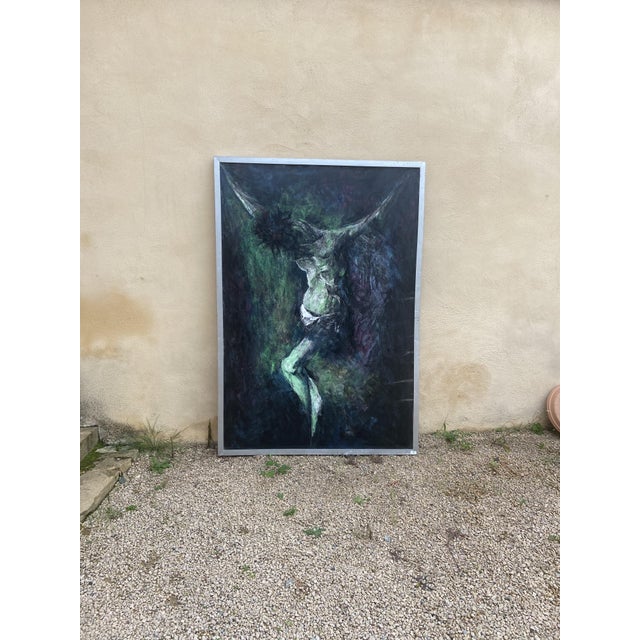 Vincent Gonzalez, Christ on the Cross, 1970s, Oil on Canvas For Sale - Image 8 of 10