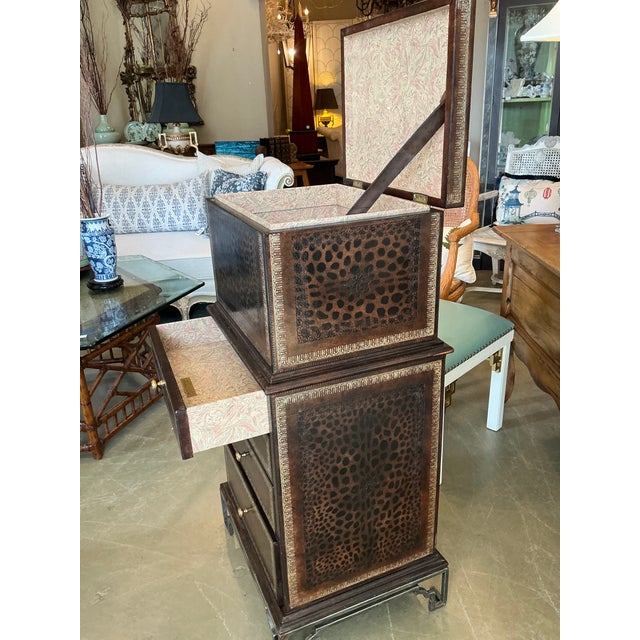 1980s Maitland - Smith Leather Wrapped File Cabinet For Sale In Tampa - Image 6 of 8