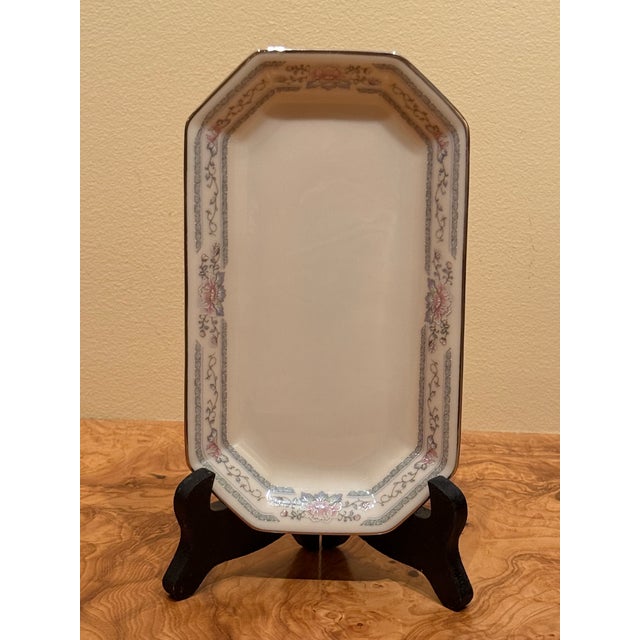 Exquisite Lenox Fine China Charleston Butter Tray Dish Platninum Trim Vintage 1980's For Sale - Image 12 of 12