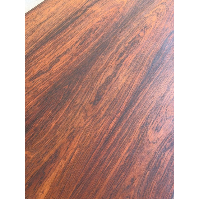 Brown Danish Rosewood Rectangle Dining Table Expandable Table Denmark 1960s For Sale - Image 8 of 10
