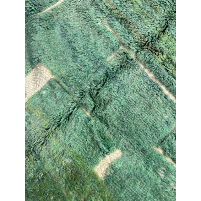 Moroccan Beni Mrirt in Green Abstract Wool, 2010s | Chairish