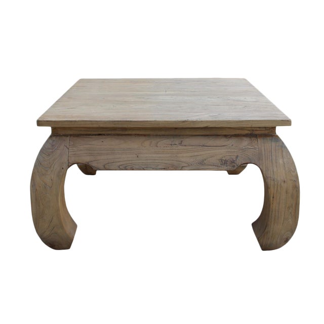 Square Unfinished Raw Wood Curved Legs Coffee Table Chairish