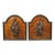 Pair of Antique French Burlwood Hunt Plaques, Early 1900s For Sale