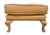 Custom Camel Leather Ottoman With Queen Anne Sculptural Legs by Danny Cannon Custom Upholstery For Sale - Image 4 of 6