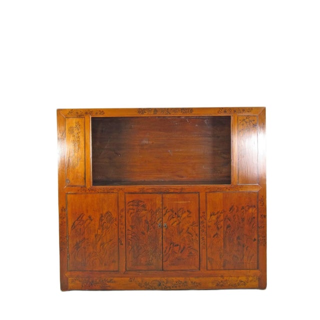 Hand Painted Chinese Antique Display Cabinet – 59 Inches Tall, Hand-Painted Design For Sale - Image 11 of 11