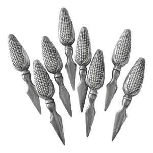 Vintage Sterling Corn on the Cob Picks Skewers Holders 1940, Made by Berry & Co. Set of 8