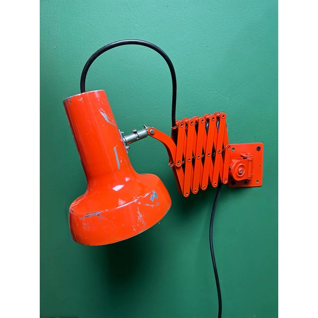Bright Orange Scissor Lamps by SIS, Germany, 1970s For Sale - Image 6 of 10