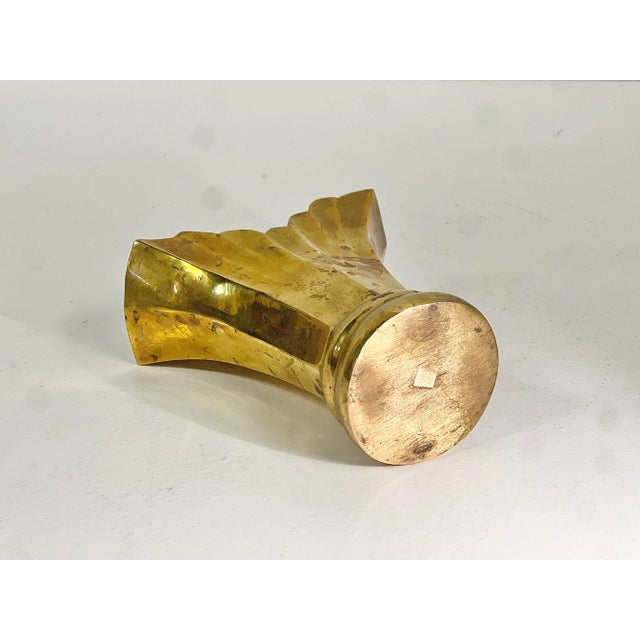 Mid-Century Modern Brass Vase, 1960s For Sale - Image 9 of 11