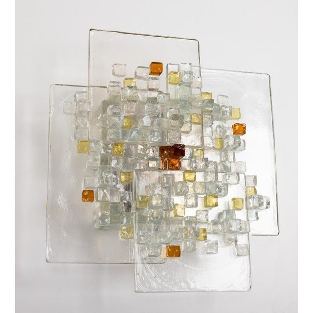 Mid-Century Brutalist Murano Glass Wall Sconce, Italy, 1970s For Sale - Image 8 of 16