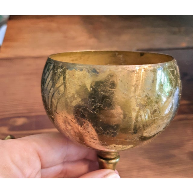 Vintage Wall Mounted Antique Brass Soap Dish Cup Holder For Sale - Image 11 of 13