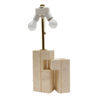 Travertine Table Lamp by Giuliano Cesari for Nucleo Sormani, 1960s For Sale