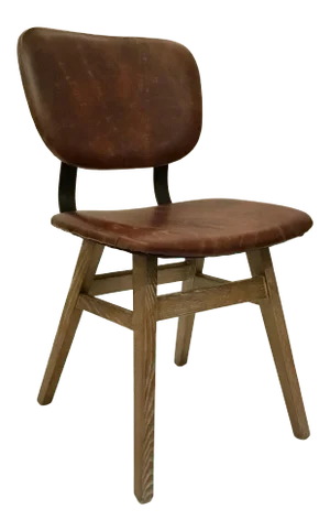 Industrial Modern Leather Accent Chair
