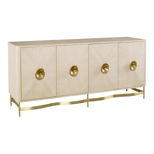 Bardot Wood & Brass Credenza For Sale