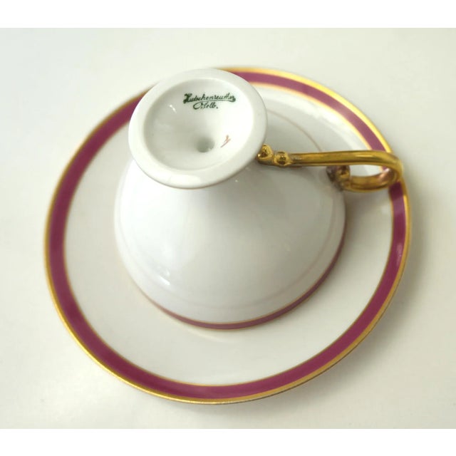 Ceramic Hutschenreuther Selb German Set of 2 Tea Cups & 2 Saucers For Sale - Image 7 of 9