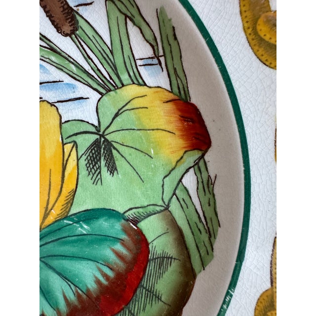 Victorian Antique Wedgwood Dragonfly & Water Lily Cabinet Plate, 10” For Sale - Image 3 of 8