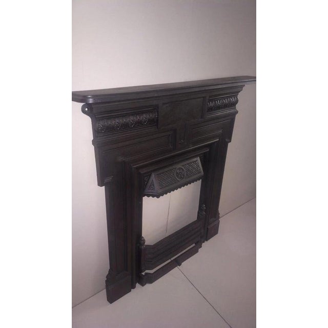Black Edwardian Cast Iron Combination Fireplace Surround For Sale - Image 8 of 10
