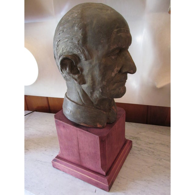 Wood 1970s Life Sized Plaster Bust of a Gentleman by Noted Artist Anita Weschler For Sale - Image 7 of 13