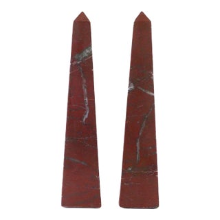 Italian Marble Obelisks, Pair For Sale