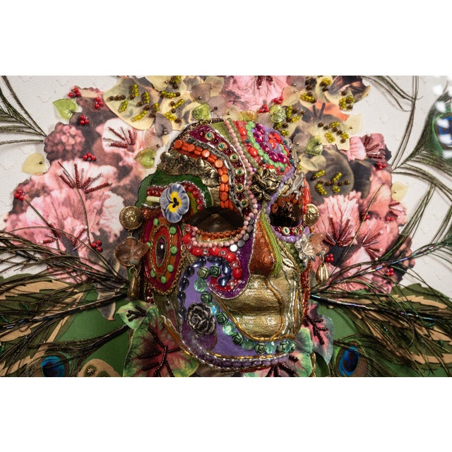 Vintage Mardi Gras Mask Arrangement Art For Sale In Chicago - Image 6 of 10