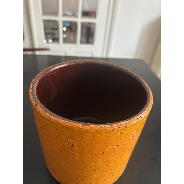 Orange Orange Ceramic Pot in the style of Georges Jouve, 1950s For Sale - Image 8 of 10