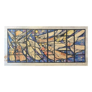 Longaretti, Angels in Prayer, Mixed Media on Cardboard For Sale