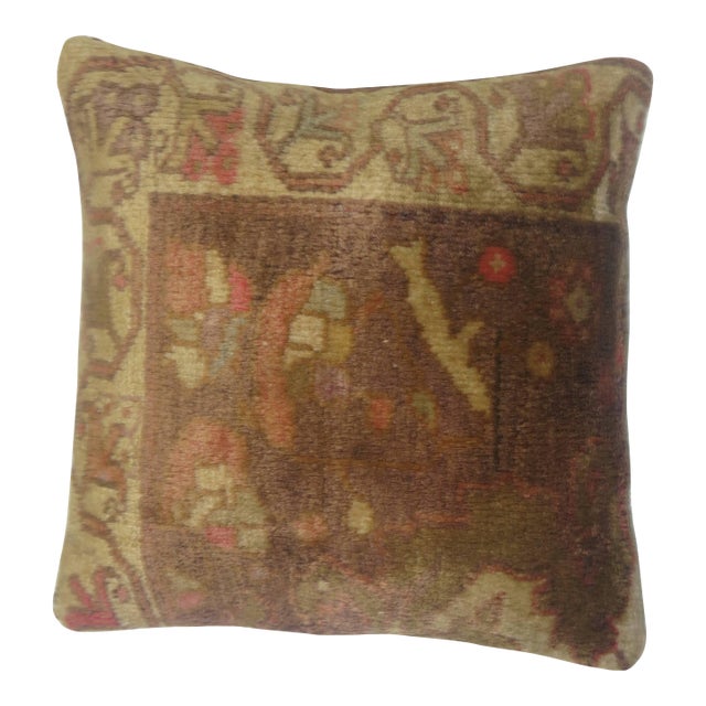 Turkish Anatolian Floral Rug Pillow For Sale