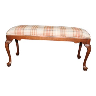 Queen Anne Cherry Plaid Window Bench For Sale